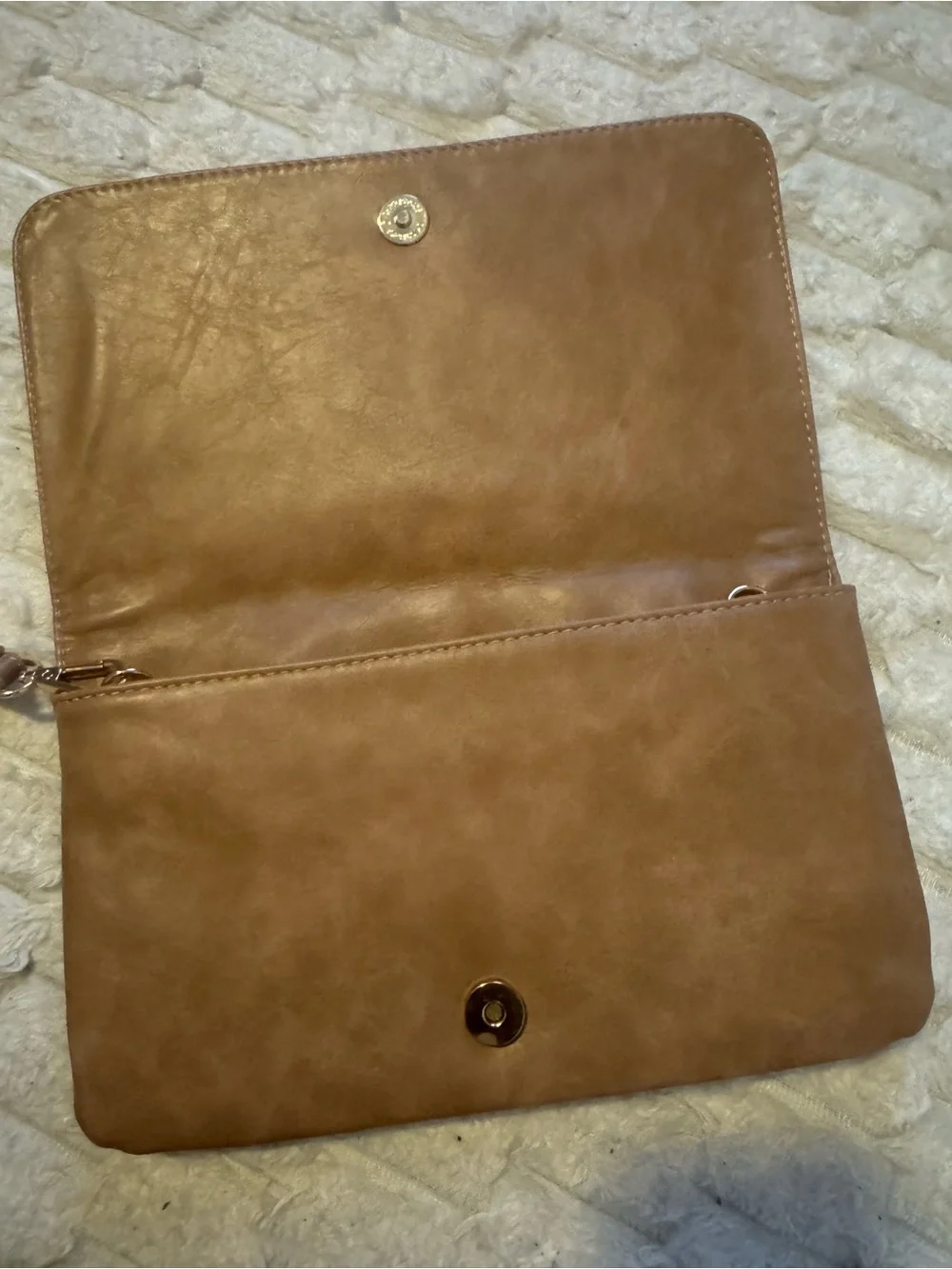 Urban Expressions Tan Woven Faux Leather Wristlet Vegan Leather Zip Pouch Wallet